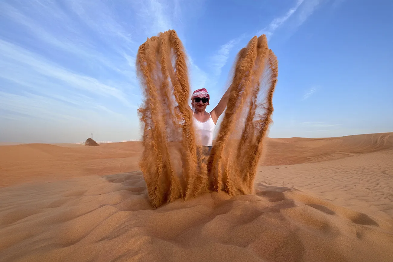 Camel ride at sunset